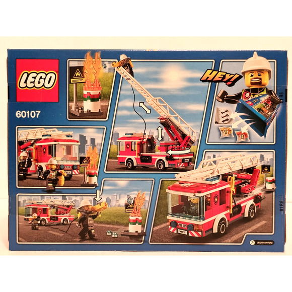 FIRE LADDER TRUCK Lego City LEGO Set #60107 NEW Sealed RETIRED Unopened - Picture 4 of 12